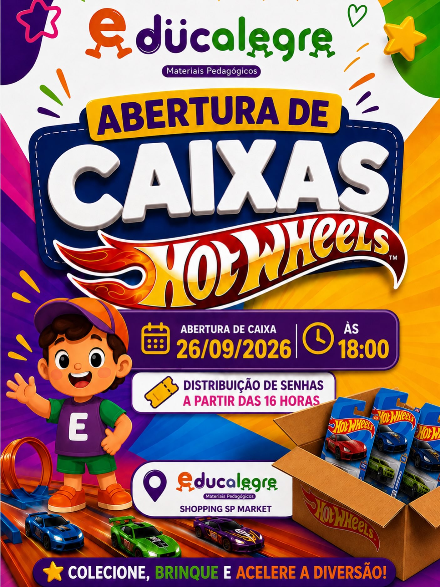 Abertura de Caixas Hot Wheels — Educalegre SP Market — São Paulo, SP